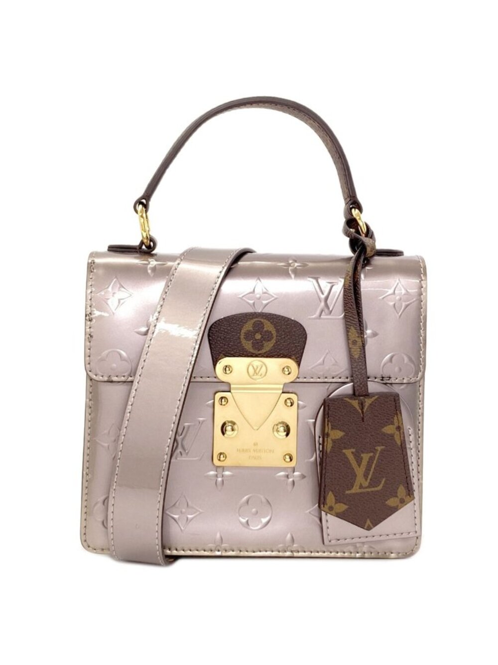 Louis Vuitton Spring Street PM Handbag Vernis Monogram Canvas